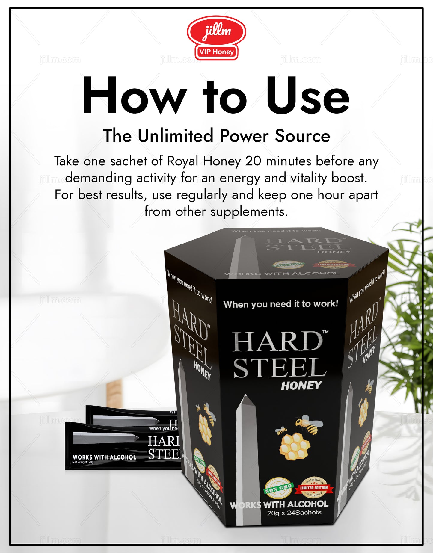 Hard Steel Honey box of 12 - Vitalhoneyus Vitalhoneyus 12 Sachets 1 box